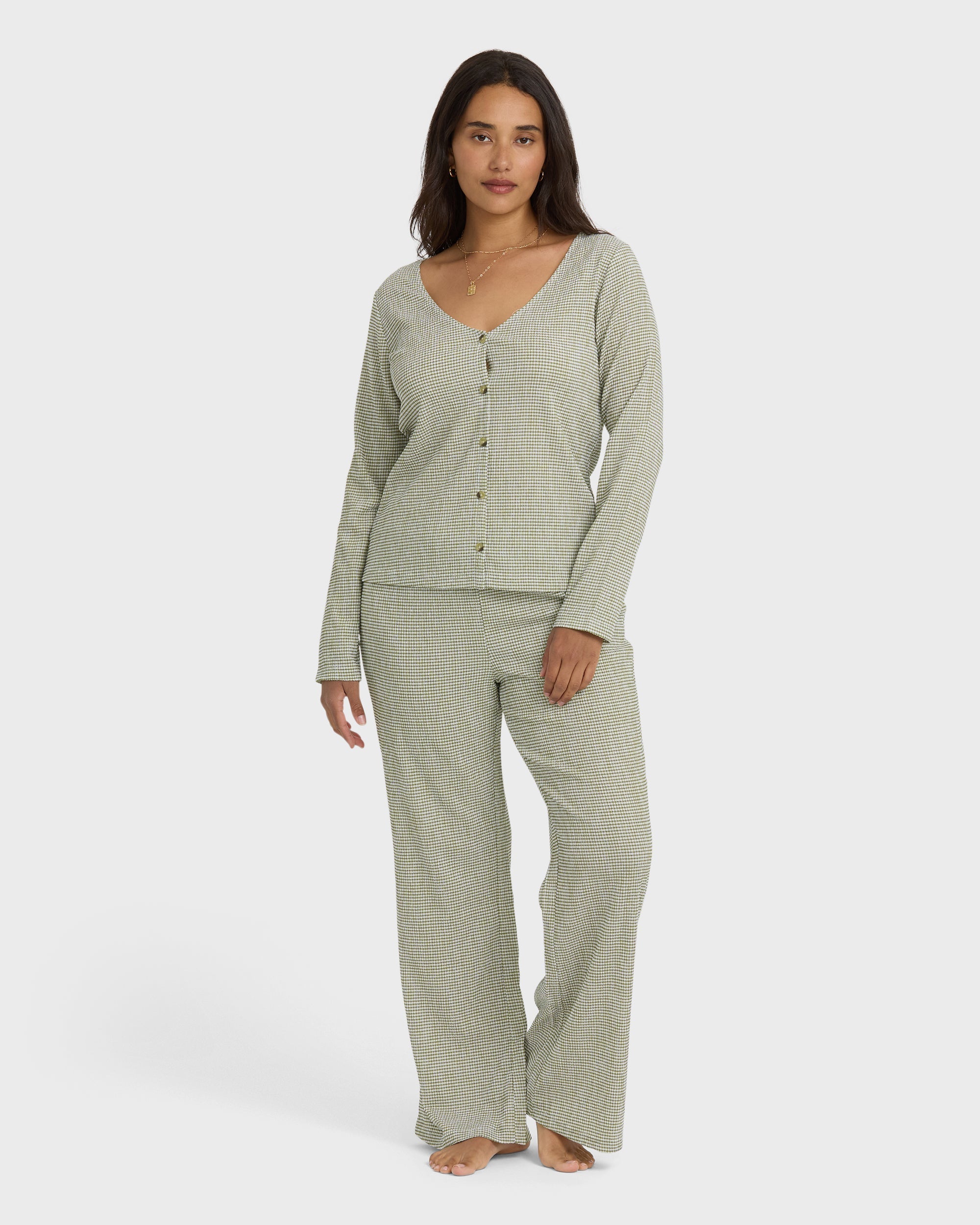 Hot Check Knitpants - Martini Olive
