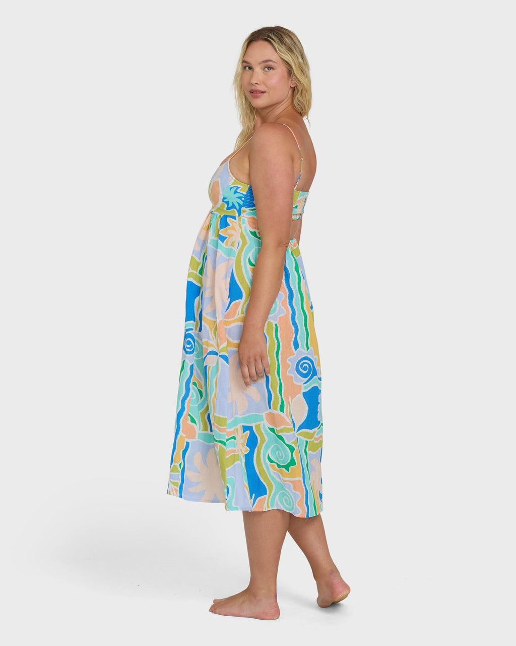 Island Life Midi Dress - Blue Multi