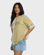 Split Palm Short Sleeve T-Shirt - White Cap