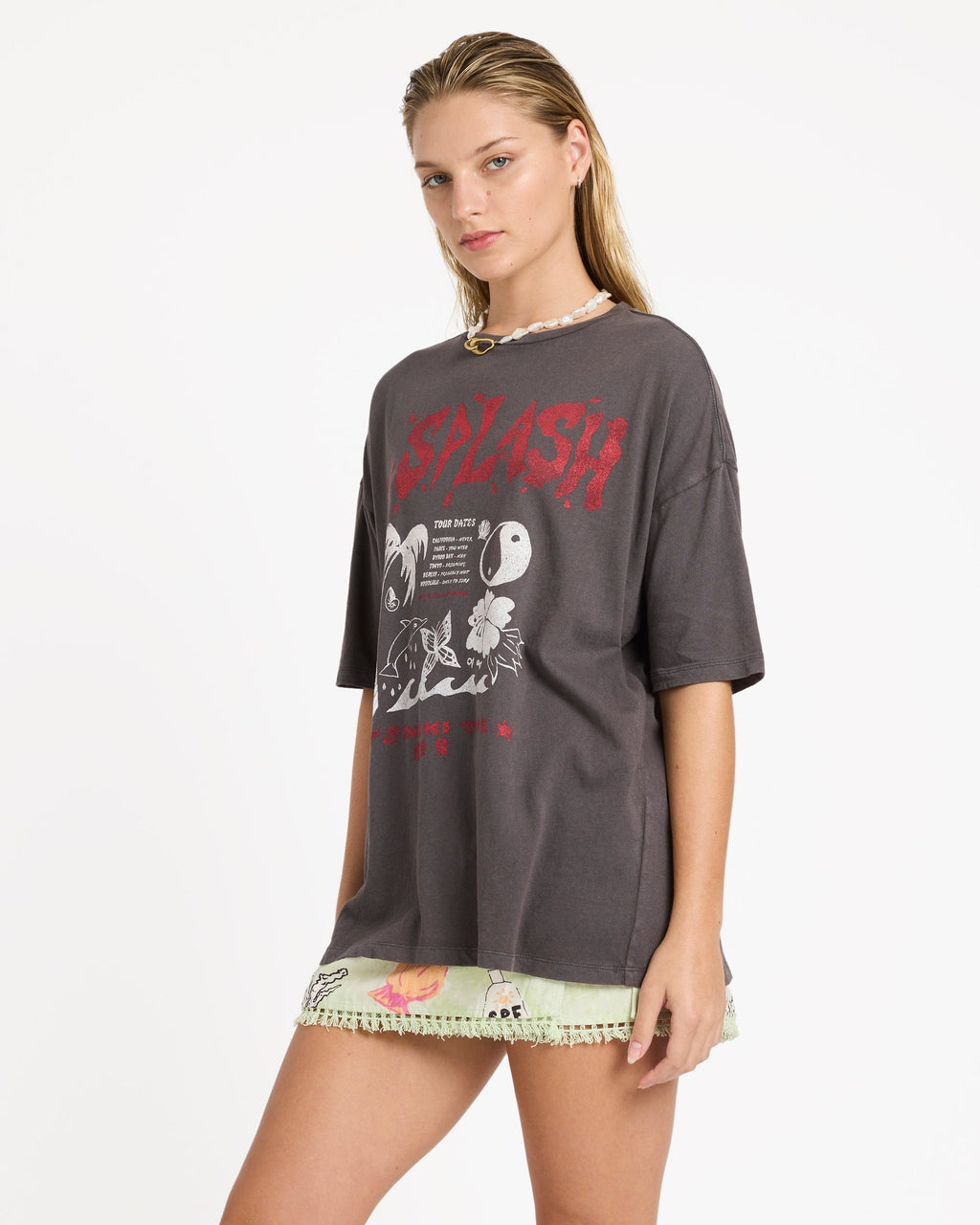 Lottie Hall Short Sleeve T-Shirt - Off Black