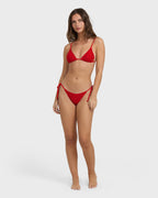 Twisted Tides Tie-side Hike Bikini Bottom - Red Aloha