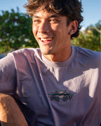 Biscus OG Short Sleeve Cotton T-Shirt - Purple Ash