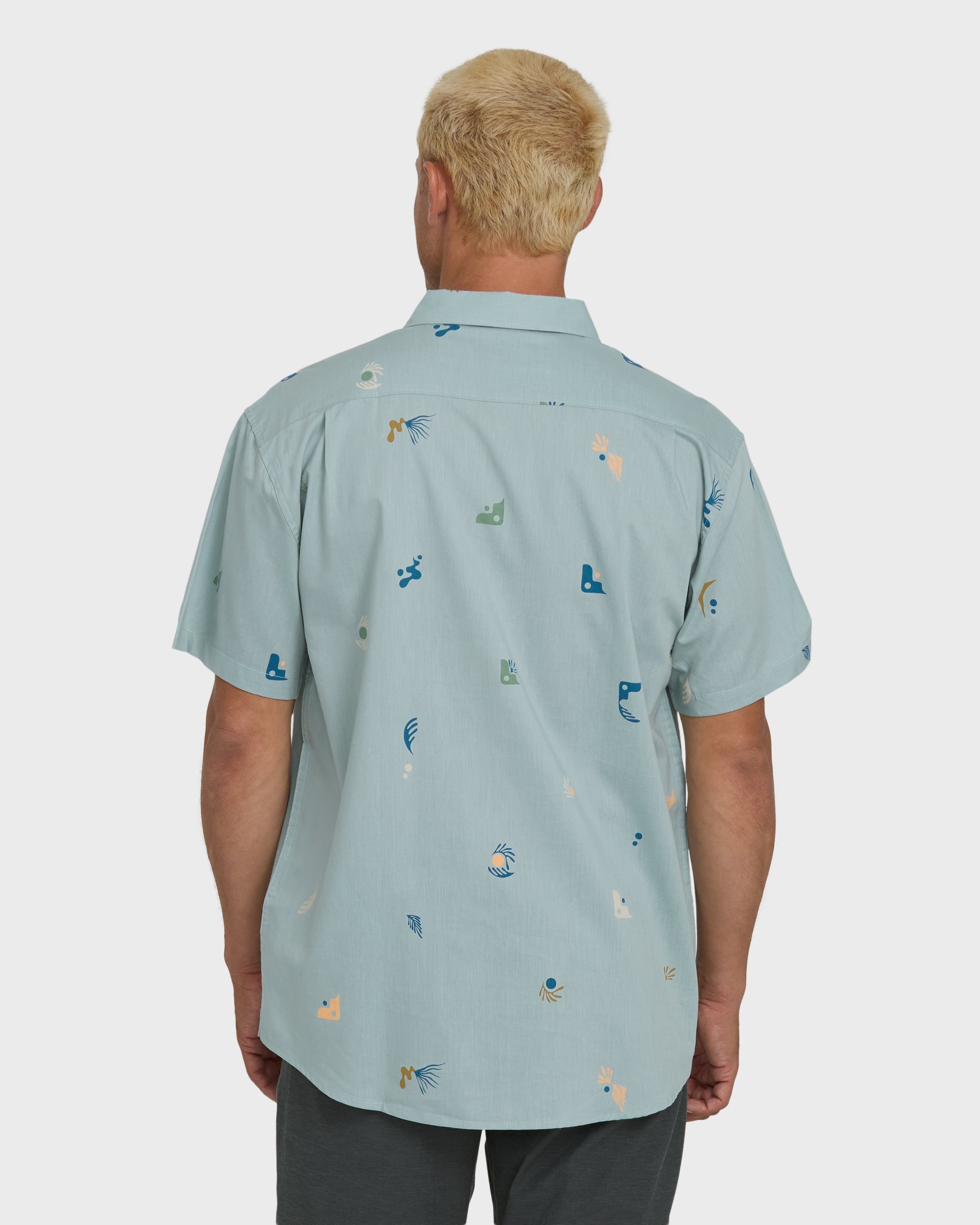 Sundays Mini Short Sleeve Woven Shirt - Blue Fog