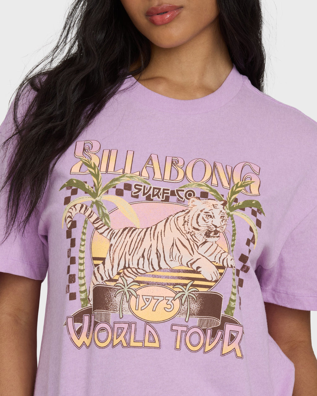 Reach High Short Sleeve Knit Graphic T-Shirt - Vintage Violet