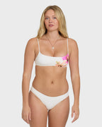 Sunny Shore Jaclyn Crop  Bralette Bikini Top - Salt Crystal